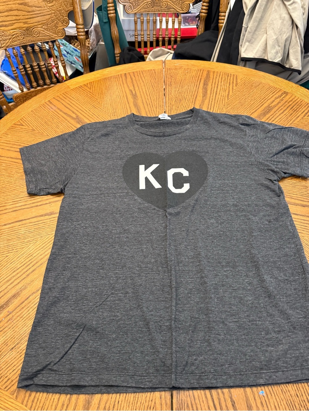 Charlie Hustle KC Heart Graphic T-Shirt - Gray
